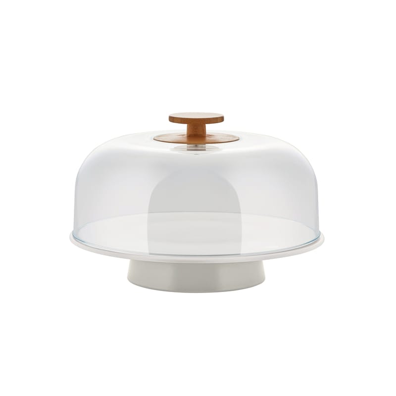 Plastic cake plate with cover clearance