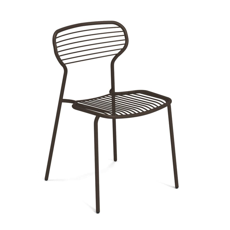 Mobilier - Chaises, fauteuils de salle à manger - Chaise empilable Apero métal - Emu - Bronze - Acier verni