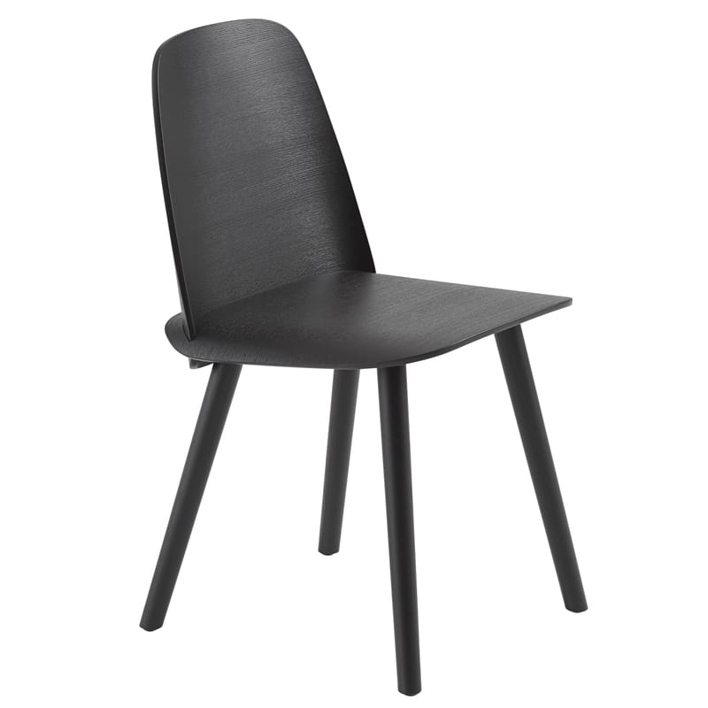 Mobilier - Chaises, fauteuils de salle à manger - Chaise Nerd bois noir - Muuto - Noir - Contreplaqué de frêne, Frêne massif