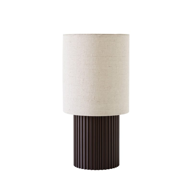 Luminaire - Lampes de table - Lampe sans fil rechargeable Manhattan SC52 métal tissu beige - &tradition - Bronze / Tissu beige - Aluminium extrudé, Tissu