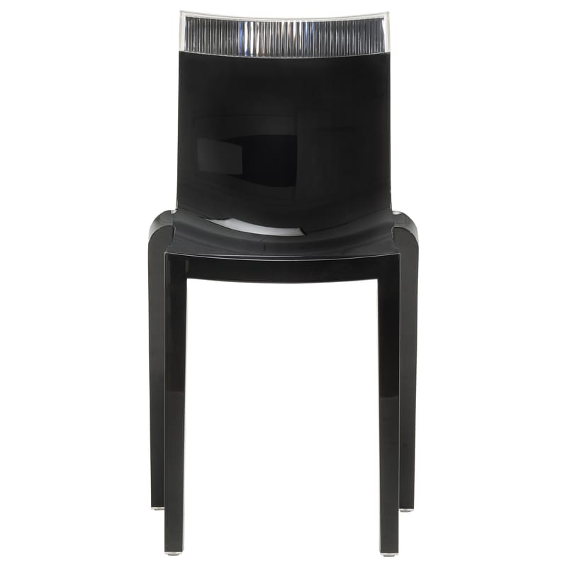 Möbel - Stühle  - Stapelbarer Stuhl Hi Cut plastikmaterial schwarz transparent Gestell schwarz lackiert - Kartell - Schwarz lackiert / Kristall - Polykarbonat