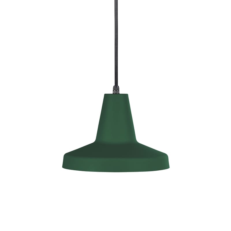 Luminaire - Suspensions - Suspension d\'extérieur Famara métal vert / Ø 26,3 cm - Câble avec prise (branchement secteur) - EASY LIGHT by Carpyen  - Vert foncé - Métal