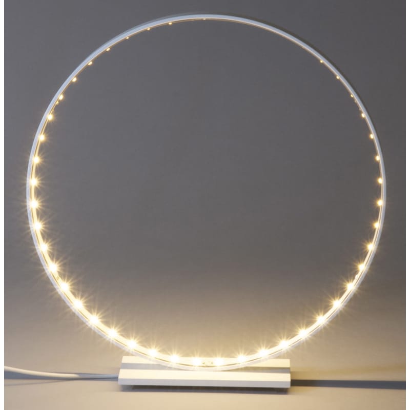 Leuchten - Tischleuchten - Tischleuchte Micro LED metall weiß / LED - Ø 30 cm - Le Deun - Weiß - Aluminium, Stahl