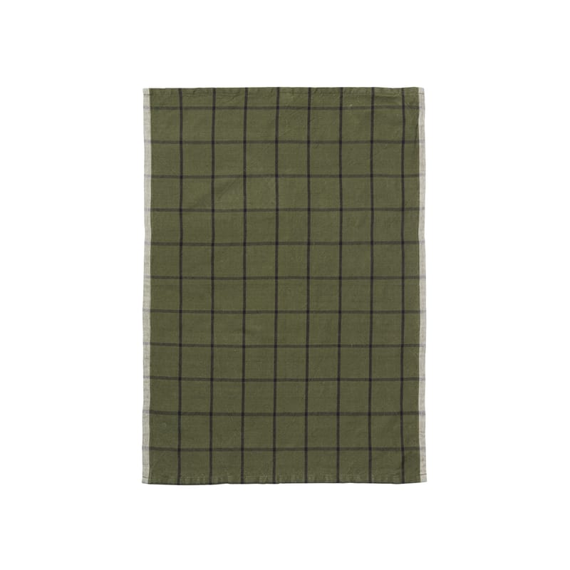 Table et cuisine - Tabliers et torchons   - Torchon Hale tissu vert / 50 x 70 cm - Ferm Living - Vert - Coton, Lin