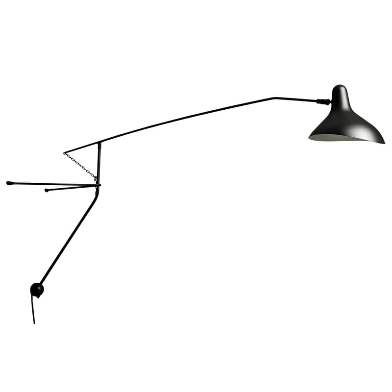 Luminaire - Appliques - Applique Mantis BS2 métal noir / Schottlander - L 153 cm - Réédition 1951 - DCW éditions - Noir / Abat-jour noir - Acier, Aluminium