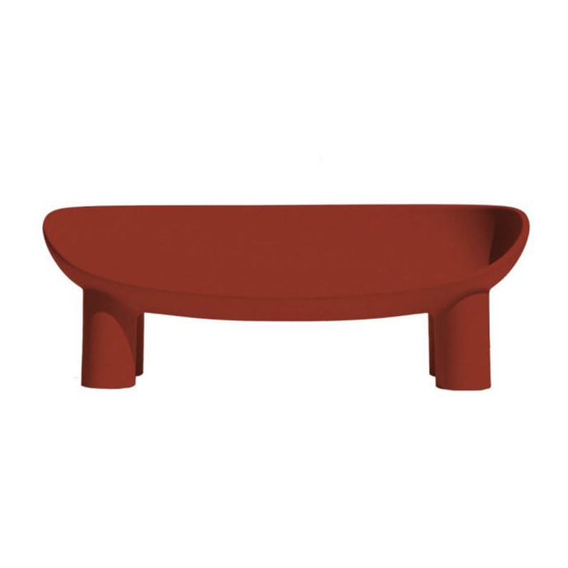 Tous les designers - Canapé de jardin 2 places Roly Poly plastique rouge / L 175 cm - Faye Toogood, 2018 - Driade - Rouge Brique - Polyéthylène