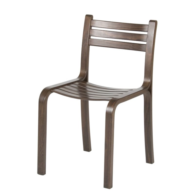 Mobilier - Chaises, fauteuils de salle à manger - Chaise empilable Gabi bois naturel / Hêtre téinté - Objekto - Noyer - Lamellé-collé de hêtre teinté