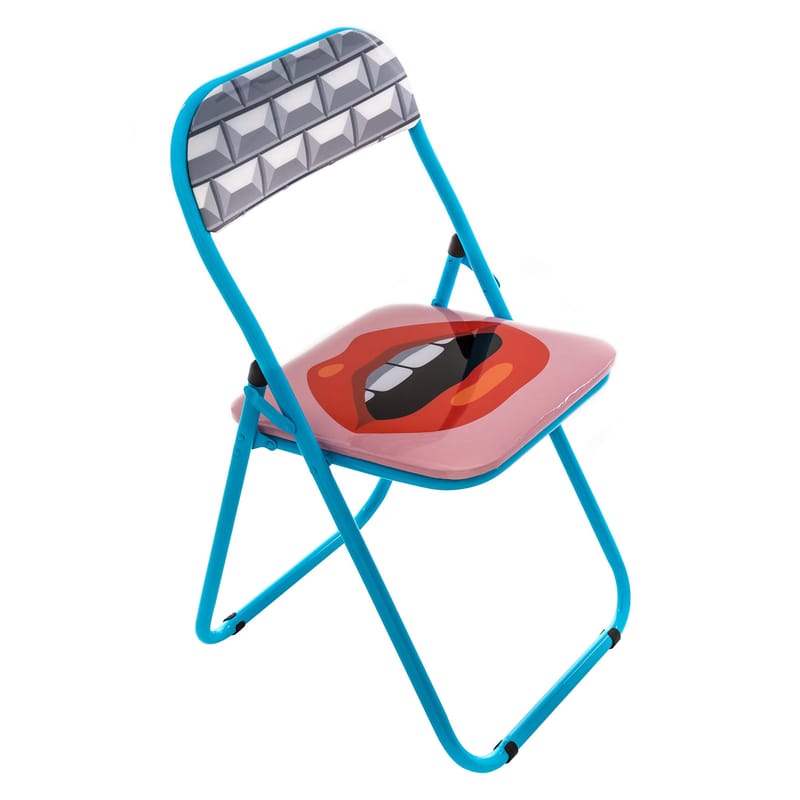 Mobilier - Chaises, fauteuils de salle à manger - Chaise pliante Bouche plastique multicolore / rembourrée - Seletti - Bouche - Métal, Mousse, PVC
