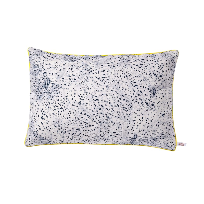 Decoration - Cushions & Poufs - Dots Cushion textile black / 60 x 40 cm - Petite Friture - Dots / Black - Cotton, Polyester, Velvet
