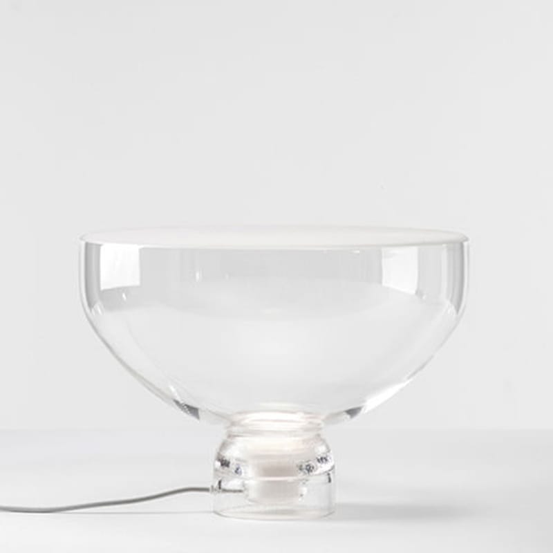 Luminaire - Lampes de table - Lampe de table Lightline Large verre transparent / Ø 45 x H 31 cm - Brokis - Transparent / Base transparente - Verre soufflé