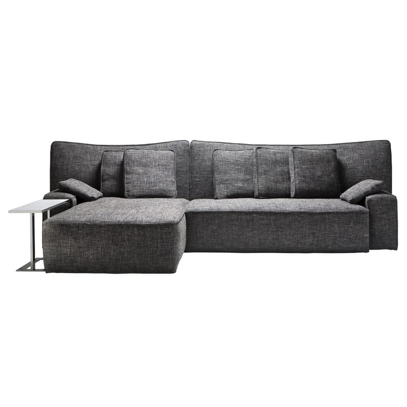Mobilier - Canapés - Canapé d\'angle Wow Sofa tissu marron gris / L 339 x P 190 cm - Driade - Marron gris - Bois, Mousse de polyuréthane, Tissu