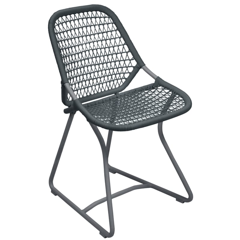 Furniture - Chairs - Sixties Chair plastic material grey Flexible seat - Fermob - Storm grey / Grey - Aluminium, Polymer resin