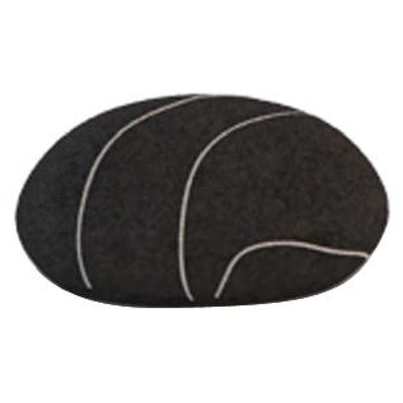 Furniture - Miscellaneous furniture - Pierre Livingstones Cushion textile black Woollen version - Indoor use - Smarin - Black with edging - Polysilicon fibres, Wool