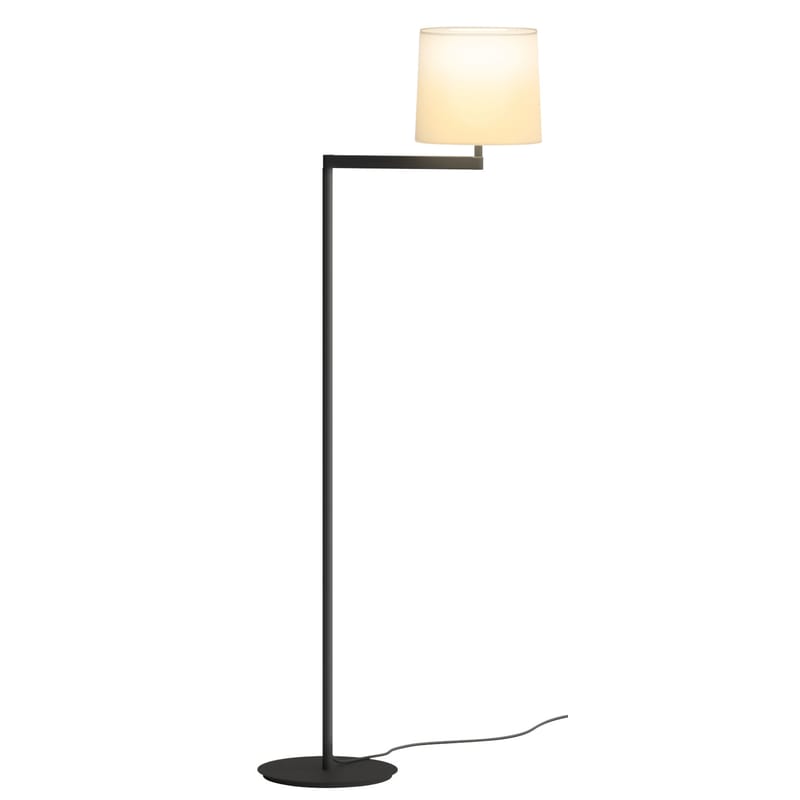 Lighting - Floor lamps - Swing Floor lamp metal grey H 128 cm - Vibia - Graphite grey - Fibreglass, PVC, Steel