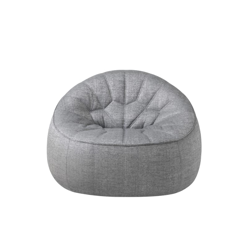 Möbel - Lounge Sessel - Gepolsterter Sessel Ottoman textil grau / Stoff - Cinna - Flanellgrau - ABS, Gewebe, Polyurethan-Schaum