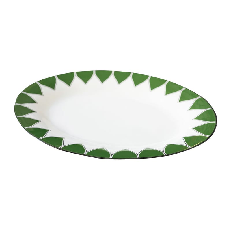 Table et cuisine - Plateaux et plats de service - Plat Daria céramique vert / 45 x 31 cm - Céramique peinte à la main - Maison Sarah Lavoine - Bosquet - Céramique émaillée