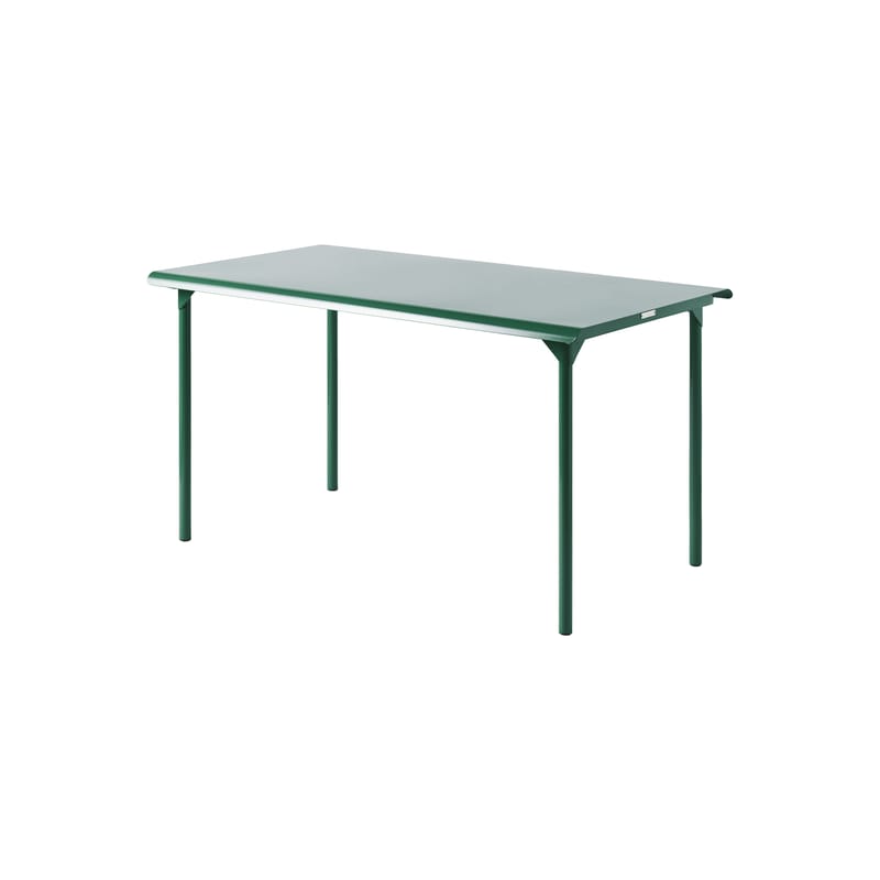 Jardin - Tables de jardin - Table rectangulaire Patio métal vert / 140 x 80 cm - Tôle pleine - Tolix - Vert Mousse - Acier inoxydable