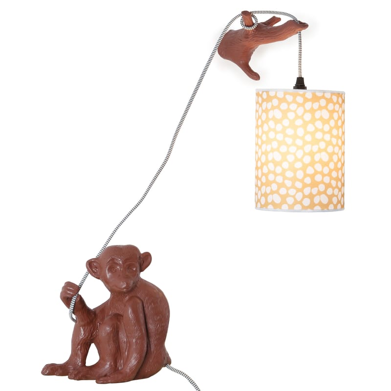 Luminaire - Lampes de table - Applique avec prise Monsieur Choco céramique marron / Avec sa branche - Domestic - Chocolat - Céramique émaillée