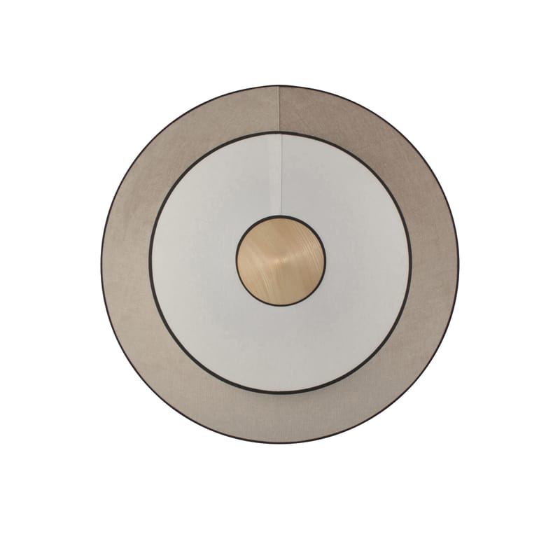 Luminaire - Appliques - Applique Cymbal LED tissu beige / Medium - Ø 50 cm - Forestier - Naturel - Chêne, Coton tissé, Velours