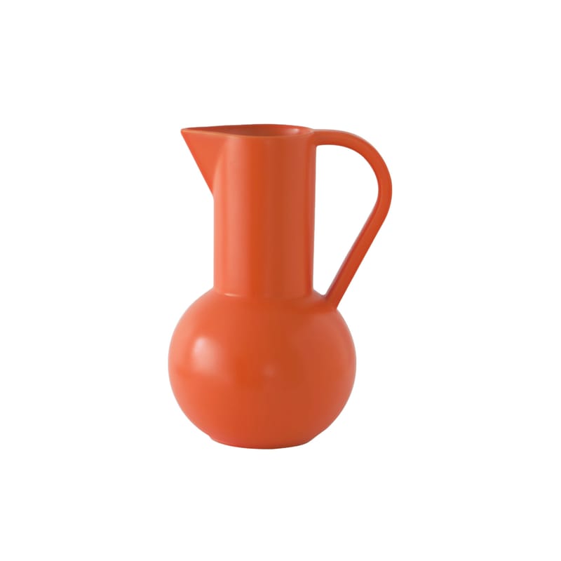 Table et cuisine - Carafes et décanteurs - Carafe Strøm Small céramique orange / 0,75 L - H 20 cm / Fait main - raawii - Orange Vibrant - Céramique