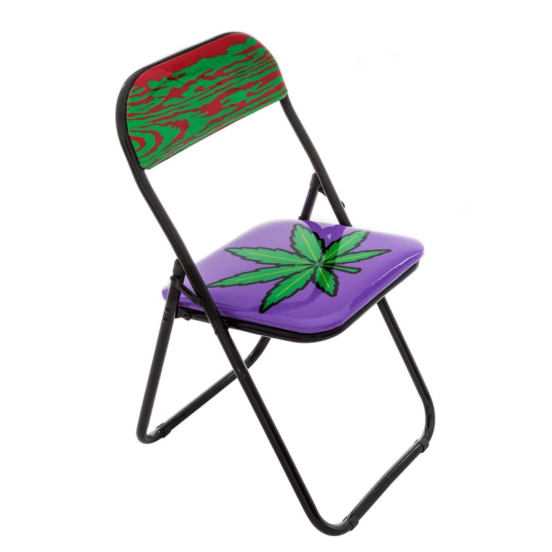 Mobilier - Chaises, fauteuils de salle à manger - Chaise pliante Weed plastique multicolore / rembourrée - Seletti - Weed - Métal, Mousse, PVC