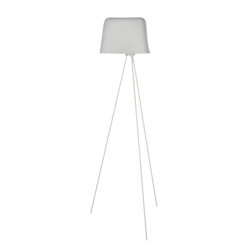 Lighting - Floor lamps - Felt Floor lamp textile white / Felt - Tom Dixon - White - White base - Felt, Lacquered aluminium