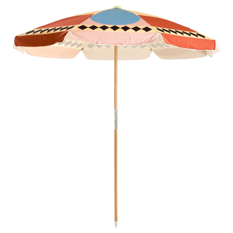 Jardin - Parasols - Parasol The Amalfi     / Ø 230 cm - BUSINESS & PLEASURE - Rose / Diamond - Aluminium, Bois lamellé-collé de récupération, Fibre de verre, Toile outdoor
