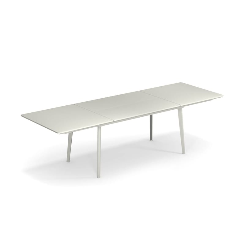 Jardin - Tables de jardin - Table à rallonge Plus4 métal blanc / 160 à 270 cm - Emu - Blanc mat - Acier verni