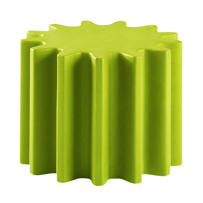 Mobilier - Tables basses - Table basse Gear plastique vert / Pouf - Ø 55 x H 43 cm - Slide - Vert - polyéthène recyclable
