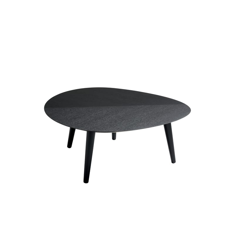 Mobilier - Tables basses - Table basse Tweed Mini Medium bois noir / 96 x 99 cm - Zanotta - Noir - Acier verni, Bois plaqué rouvre verni