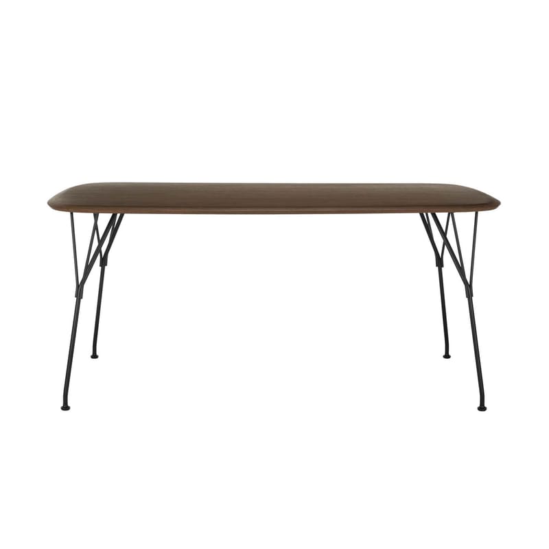 Mobilier - Tables - Table rectangulaire Viscount of Wood bois naturel / Philippe Starck, 2021 - 240 x 100 cm - Kartell - Bois marron / Pied noir - Acier verni, MDF plaqué
