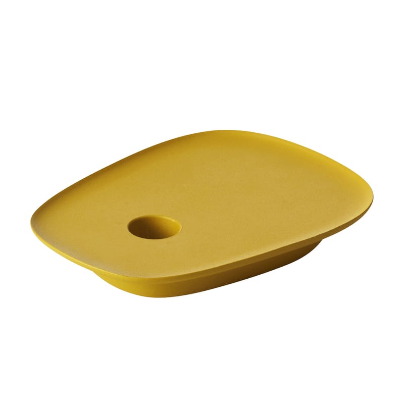 Décoration - Bougeoirs, photophores - Bougeoir Float métal jaune / Fonte d\'aluminium - Muuto - Jaune - Fonte d\'aluminium