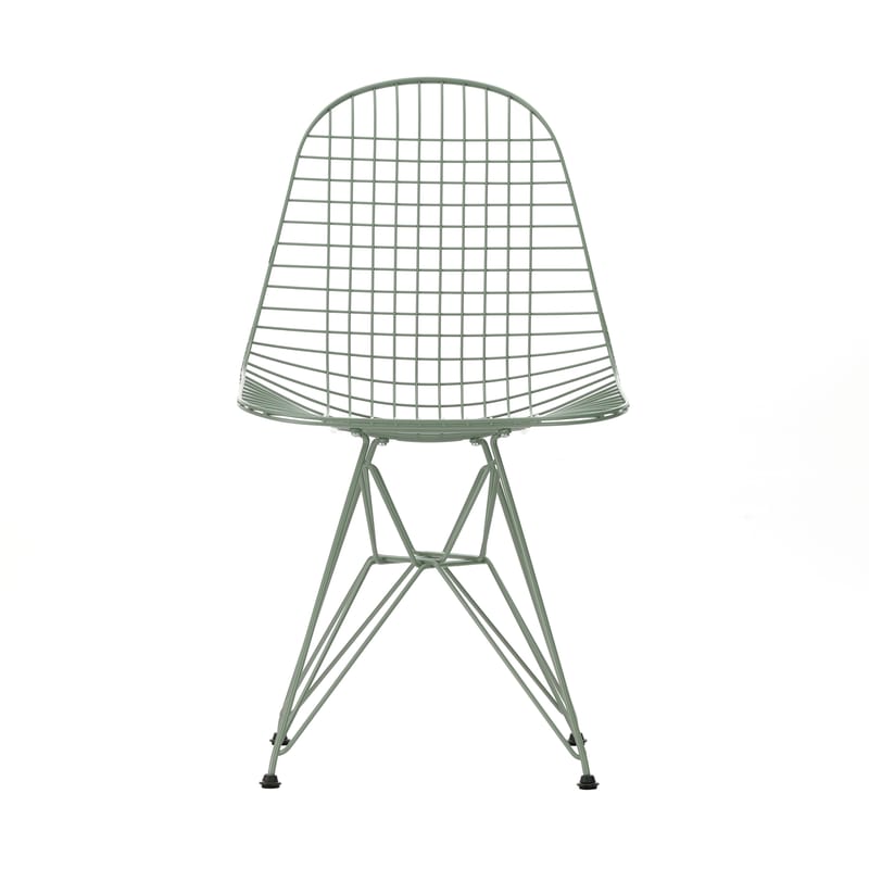 Mobilier - Chaises, fauteuils de salle à manger - Chaise Wire Chair DKR Colours métal vert / By Charles & Ray Eames, 1951 - Vitra - Vert mousse - Acier laqué époxy