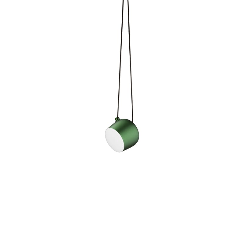 Illuminazione - Lampadari - Sospensione AIM Small metallo verde / LED  - Ø 17 cm - Flos - Verde Ivy anodizzato - Alluminio, policarbonato
