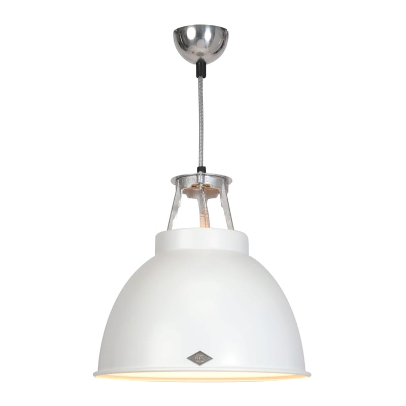 Illuminazione - Lampadari - Sospensione Titan 1 metallo bianco / Metallo - Ø 36 x H 36 cm - Original BTC - Bianco / interno bianco - Alluminio