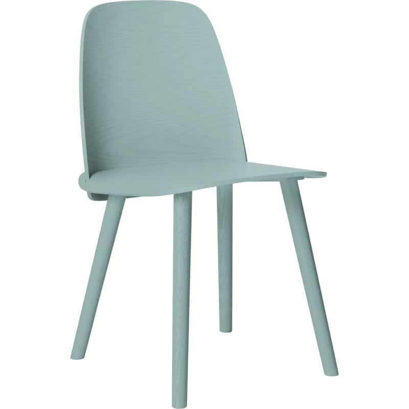 Möbel - Stühle  - Stuhl Nerd holz blau - Muuto - Hellblau - Esche