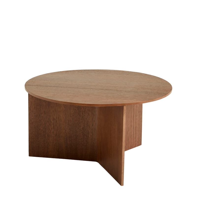 Mobilier - Tables basses - Table basse Slit Wood bois naturel / XL - Ø 65 x H 35,5 cm / Bois - Hay - Noyer - Placage de noyer