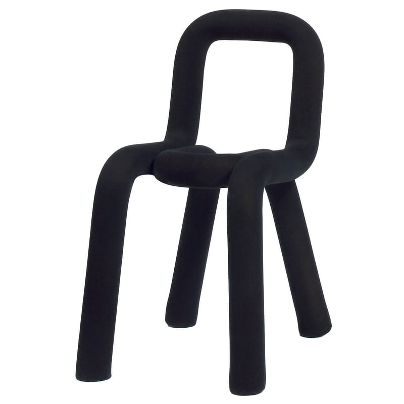 Mobilier - Chaises, fauteuils de salle à manger - Chaise rembourrée Bold tissu noir / Big Game, 2009 - Moustache - Noir - Acier, Mousse, Tissu