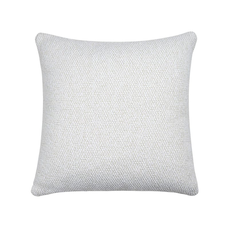 Décoration - Coussins - Coussin d\'extérieur Boucle tissu blanc / 50 x 50 cm - Ethnicraft - Blanc - Mousse, Tissu polypropylène