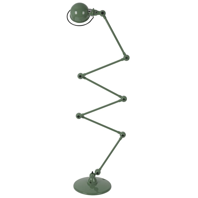 Lighting - Floor lamps - Loft Zigzag Floor lamp metal green 6 arms - H max 240 cm - Jieldé - Olive green - Stainless steel