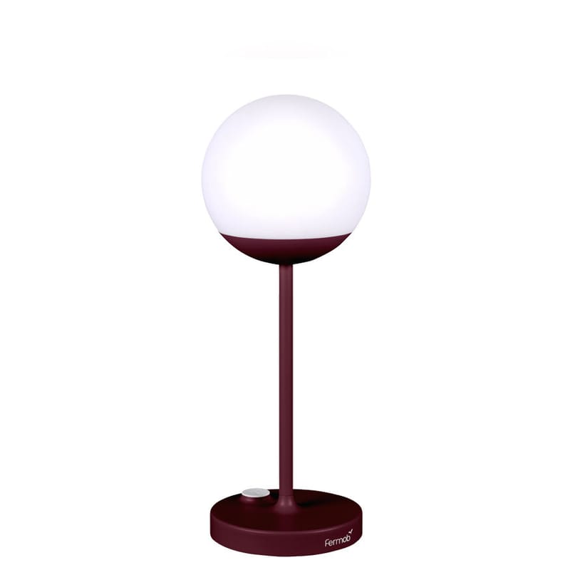 Luminaire - Lampes de table - Lampe extérieur sans fil rechargeable Mooon! LED métal plastique violet / H 41 cm - USB - Fermob - Cerise noire - Aluminium, Polyéthylène