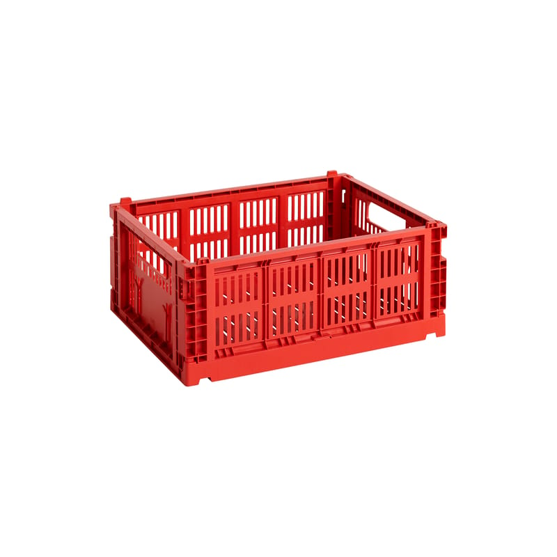 Décoration - Pour les enfants - Panier Colour Crate plastique rouge Medium / 26,5 x 34,5 cm - Recyclé - Hay - Rouge - Polypropylène recyclé