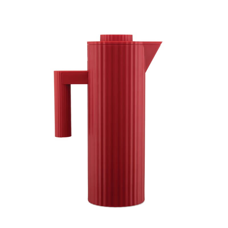 Dossiers - Vos design favoris - Pichet isotherme Plissé plastique rouge / 1 L - Résine thermoplastique - Alessi - Rouge - Résine thermoplastique, Verre