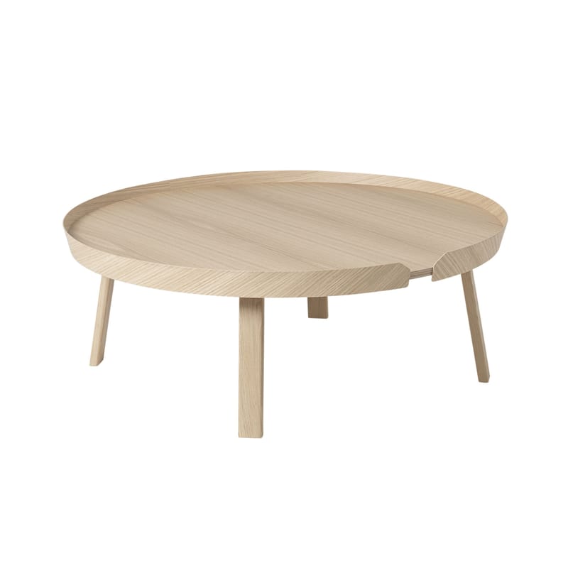 Mobilier - Tables basses - Table basse Around XL bois naturel / Ø 95 x H 36 cm - Muuto - Chêne naturel - Frêne teinté