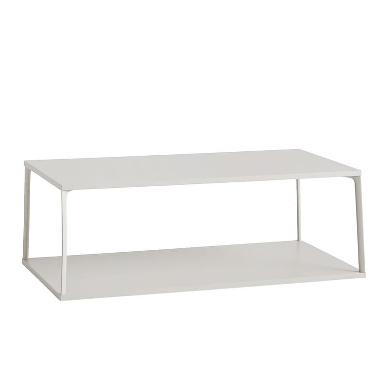 Mobilier - Tables basses - Table basse Eiffel métal bois blanc beige / Rectangulaire - L 110 x H 38 cm - Hay - Sable - Aluminium laqué, MDF laqué