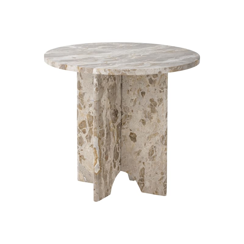 Mobilier - Tables basses - Table d\'appoint Jasmia pierre beige / Ø 46 x H 42 cm - Bloomingville - H 42 cm / Beige - Marbre