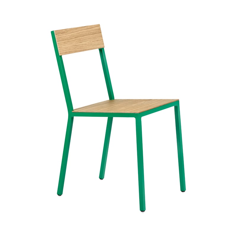 Mobilier - Chaises, fauteuils de salle à manger - Chaise Alu Wood bois naturel / Aluminium & chair - valerie objects - Vert / Chêne - Aluminium, Chêne