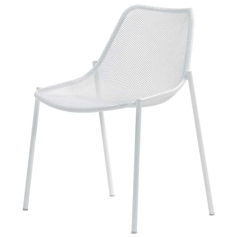 Mobilier - Chaises, fauteuils de salle à manger - Chaise empilable Round métal blanc / Christophe Pillet, 2007 - Emu - Blanc - Acier