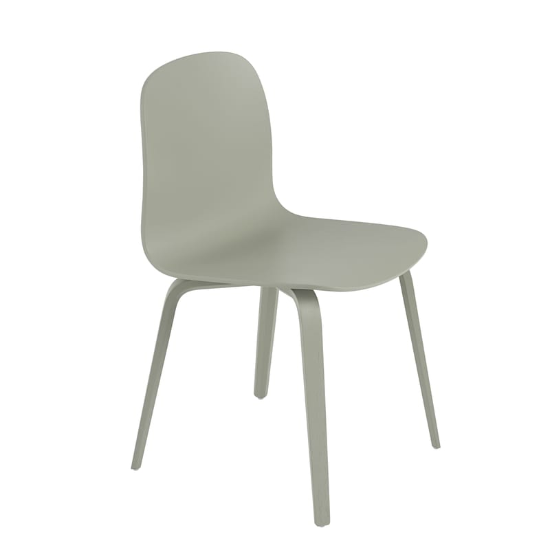 Mobilier - Chaises, fauteuils de salle à manger - Chaise Visu bois vert / Pieds bois - Muuto - Vert Sauge - Contreplaqué de frêne