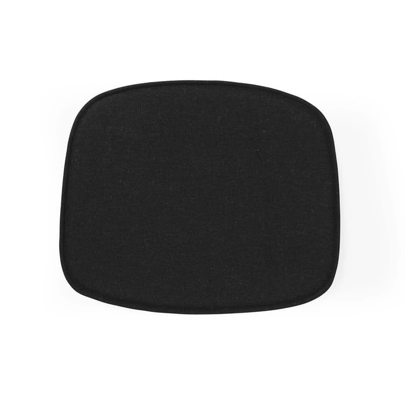 Décoration - Coussins - Coussin d\'assise  tissu noir / Pour chaises & fauteuils Form - Normann Copenhagen - Noir - Caoutchouc, Lin, Mousse